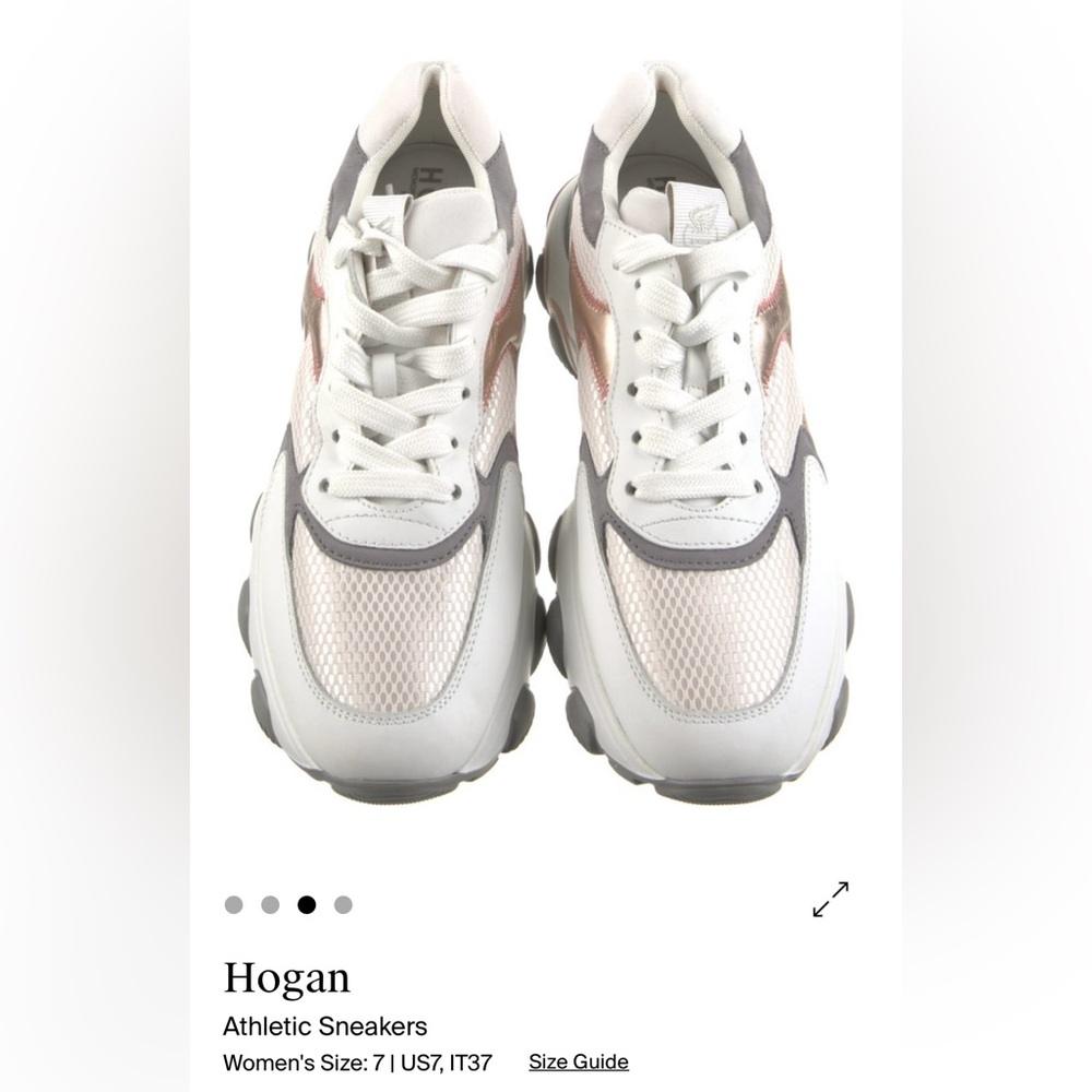 Hogan White and Gray Women's Sneakers